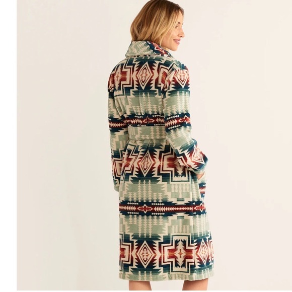 Pendleton Silver Blue Harding Star Robe is Southwestern Sage Green M - Picture 4 of 9